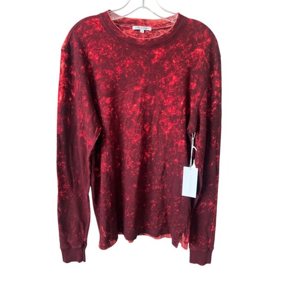 NWT Unisex Cotton Citizen Burgundy Acid Wash Pullover Long Sleeve T-Shirt Small - Picture 1 of 6